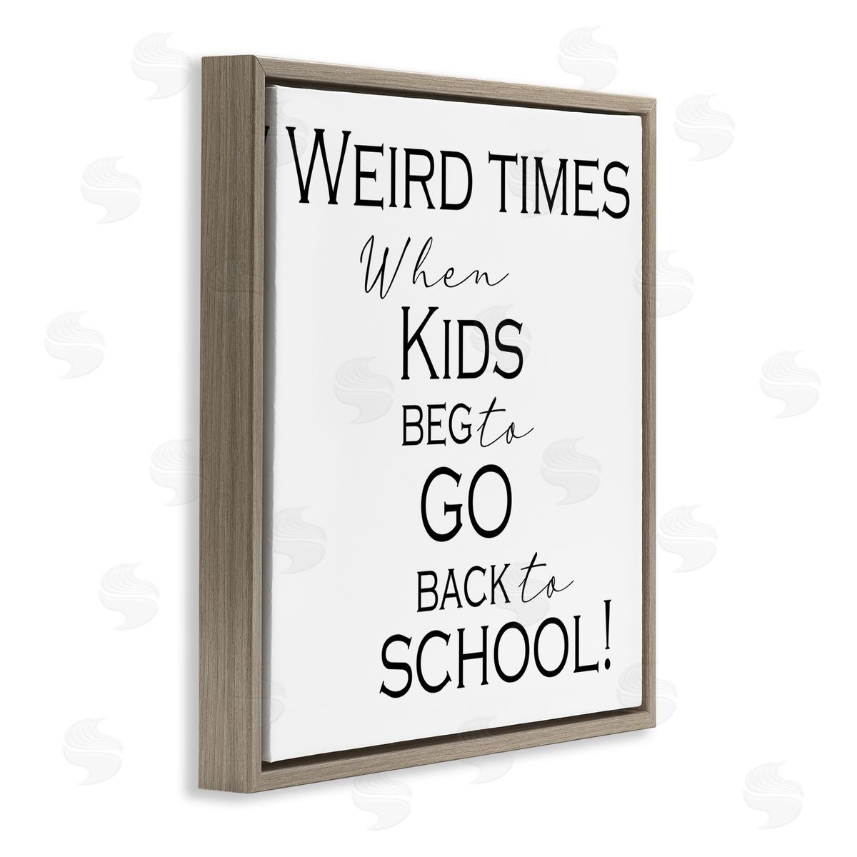 Kid's Back to School Brown Floating Frame Canvas Wall Art, Home Decor by Gail Green