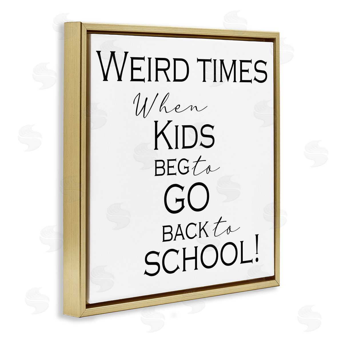 Kid's Back to School Gold Floating Frame Canvas Wall Art, Home Decor by Gail Green