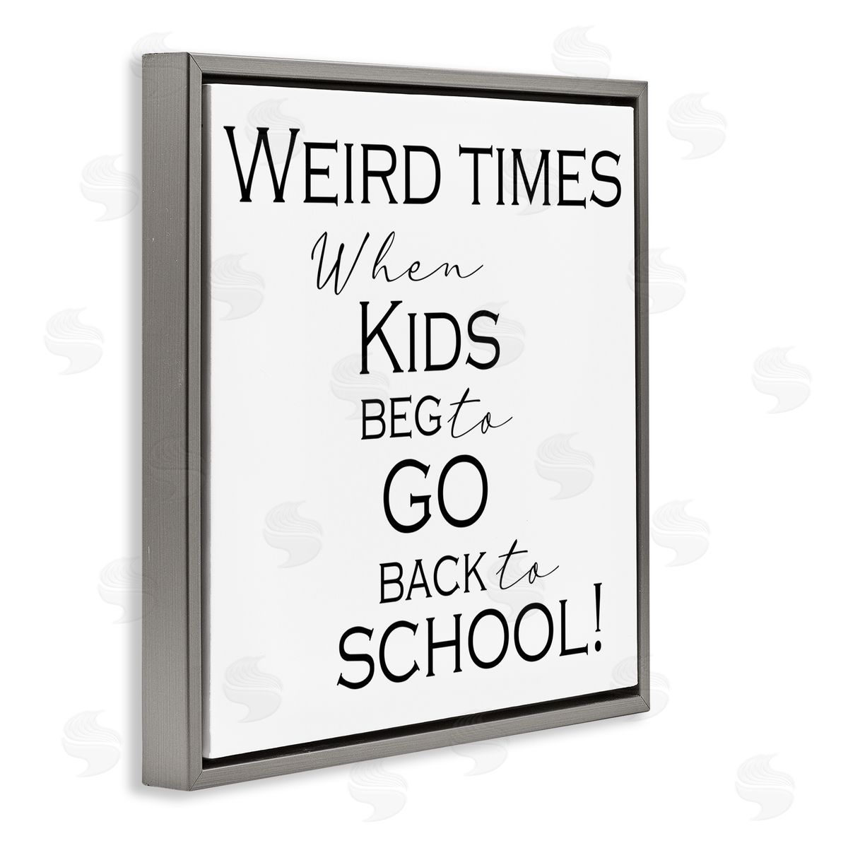 Kid's Back to School Grey Floating Frame Canvas Wall Art, Home Decor by Gail Green