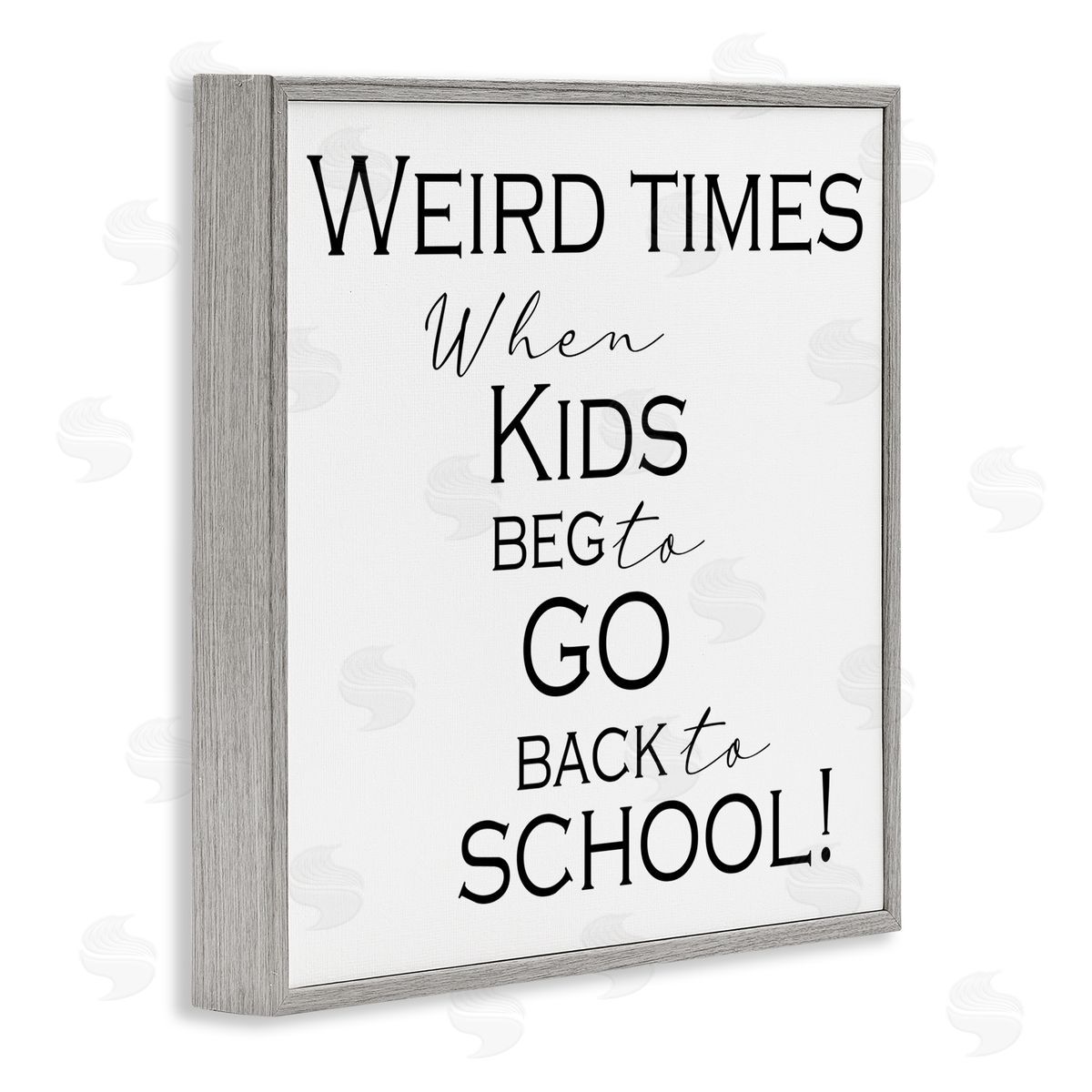 Kid's Back to School Grey Frame Print Wall Art, Home Decor by Gail Green