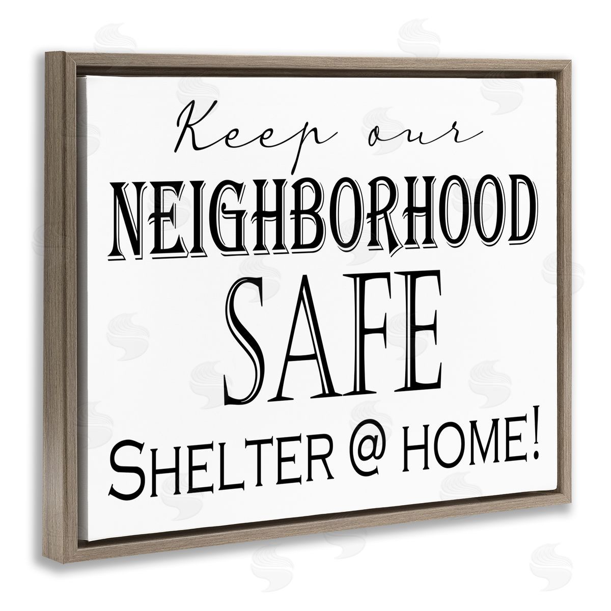 Shelter Safe At Home Brown Floating Frame Canvas Wall Art, Home Decor by Gail Green