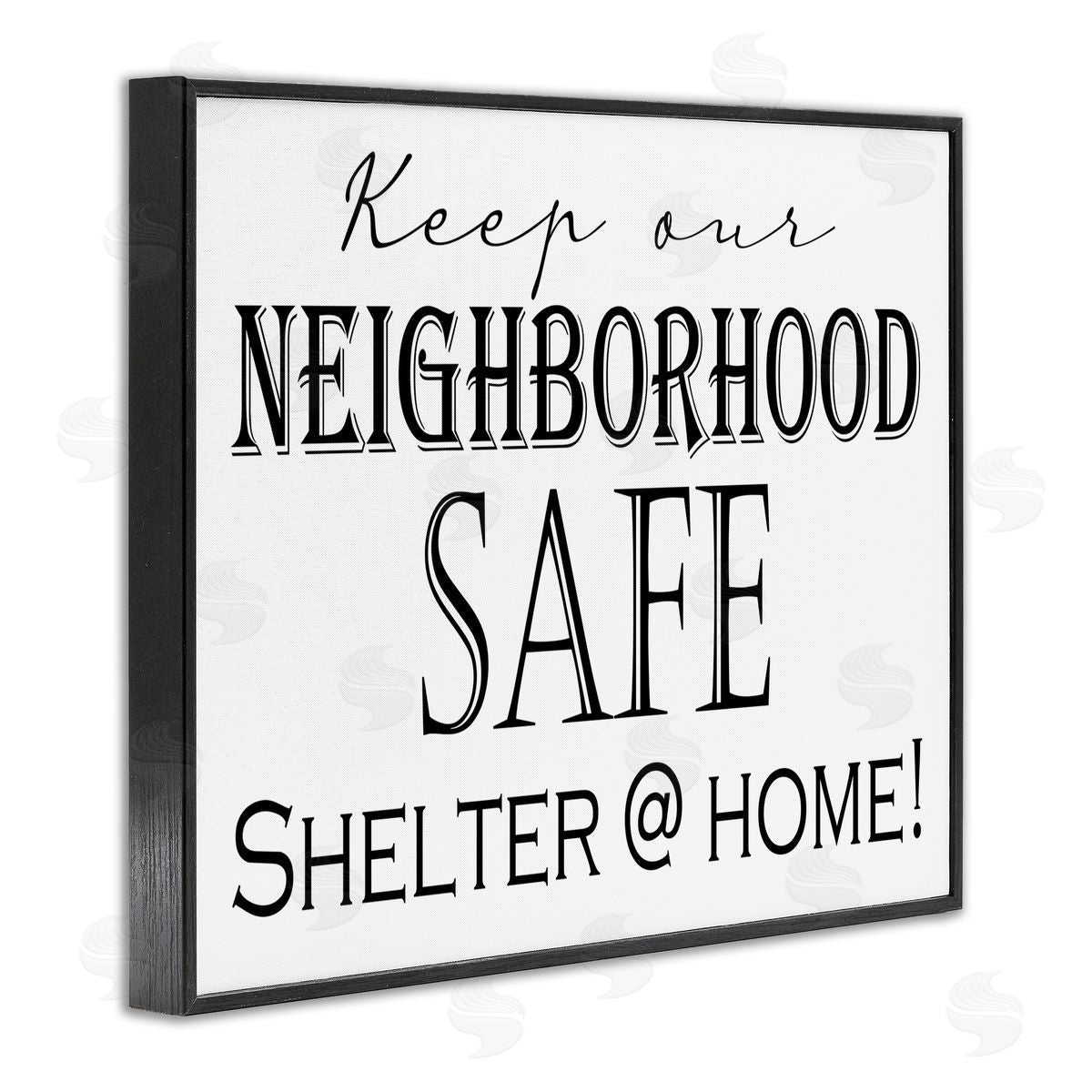 Shelter Safe At Home Black Frame Print Wall Art, Home Decor by Gail Green