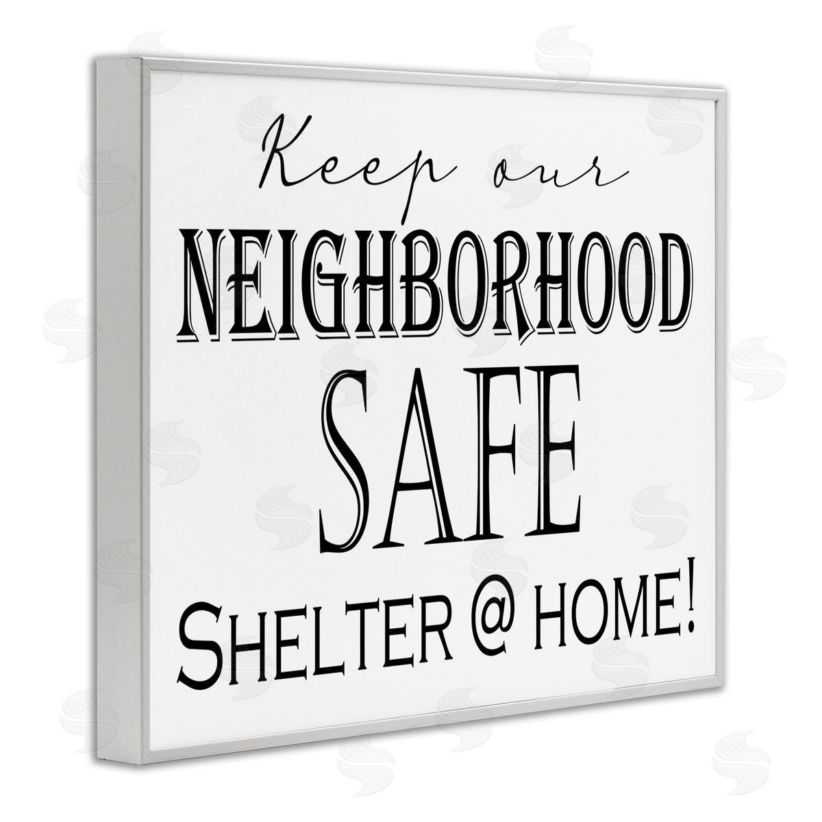 Shelter Safe At Home White Frame Print Wall Art, Home Decor by Gail Green