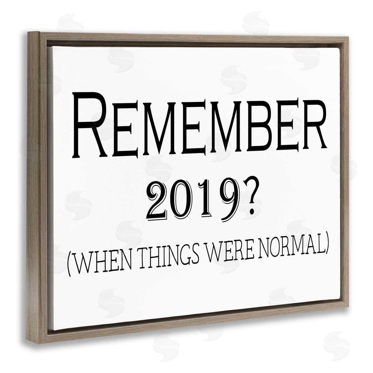 Remember 2019 Funny Text Brown Floating Frame Canvas Wall Art, Home Decor by Gail Green