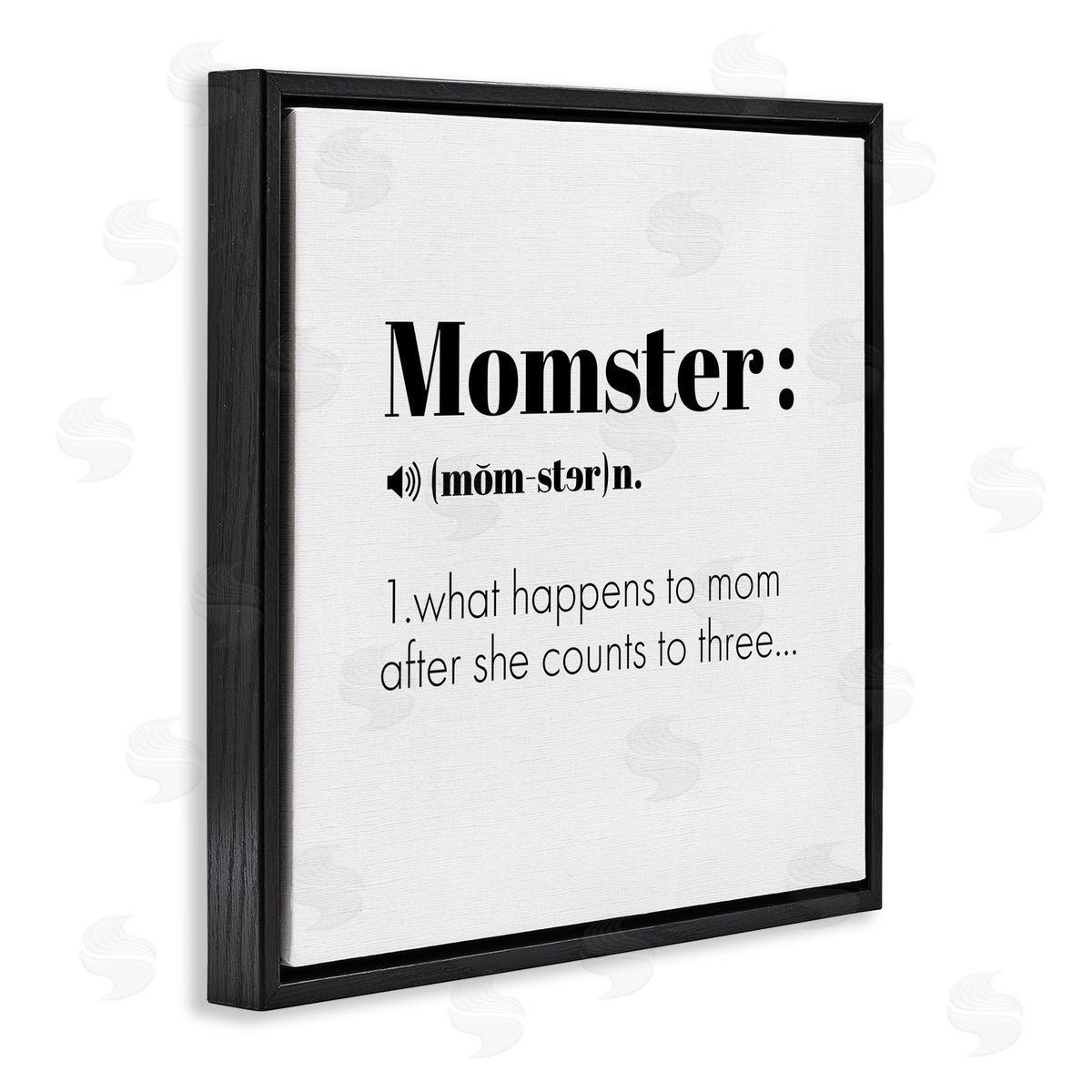 Momster Definition Funny Family Black Floating Frame Canvas Wall Art, Home Decor by Ziwei Li