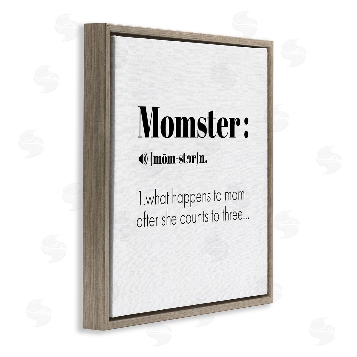 Momster Definition Funny Family Brown Floating Frame Canvas Wall Art, Home Decor by Ziwei Li