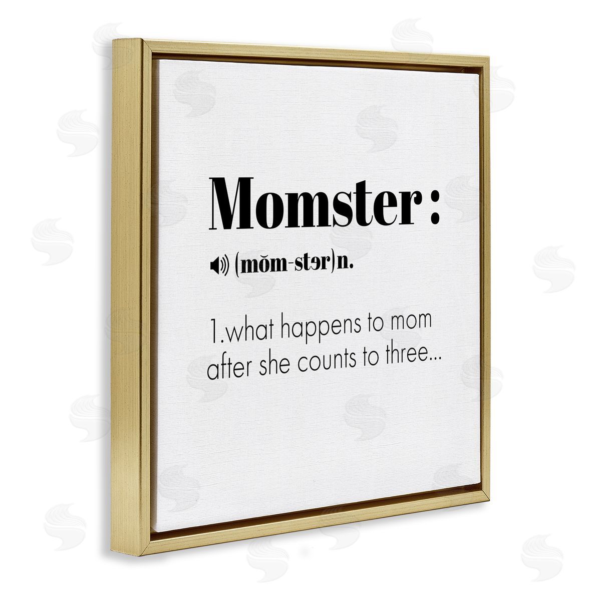 Momster Definition Funny Family Gold Floating Frame Canvas Wall Art, Home Decor by Ziwei Li