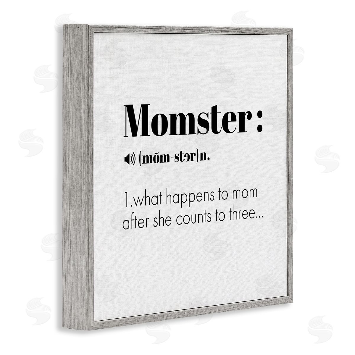 Momster Definition Funny Family Grey Frame Print Wall Art, Home Decor by Ziwei Li