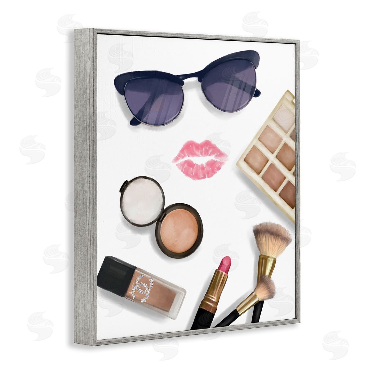 Fashion Accessories and Cosmetics Grey Frame Print Wall Art, Home Decor by Ziwei Li