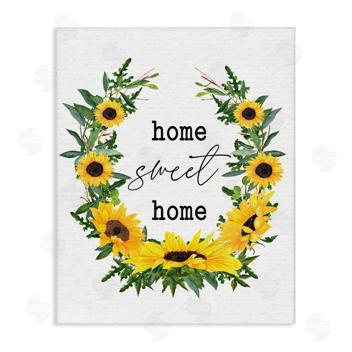 Home Sweet Home Sunflowers Canvas Wall Art, Home Decor by Lettered and Lined