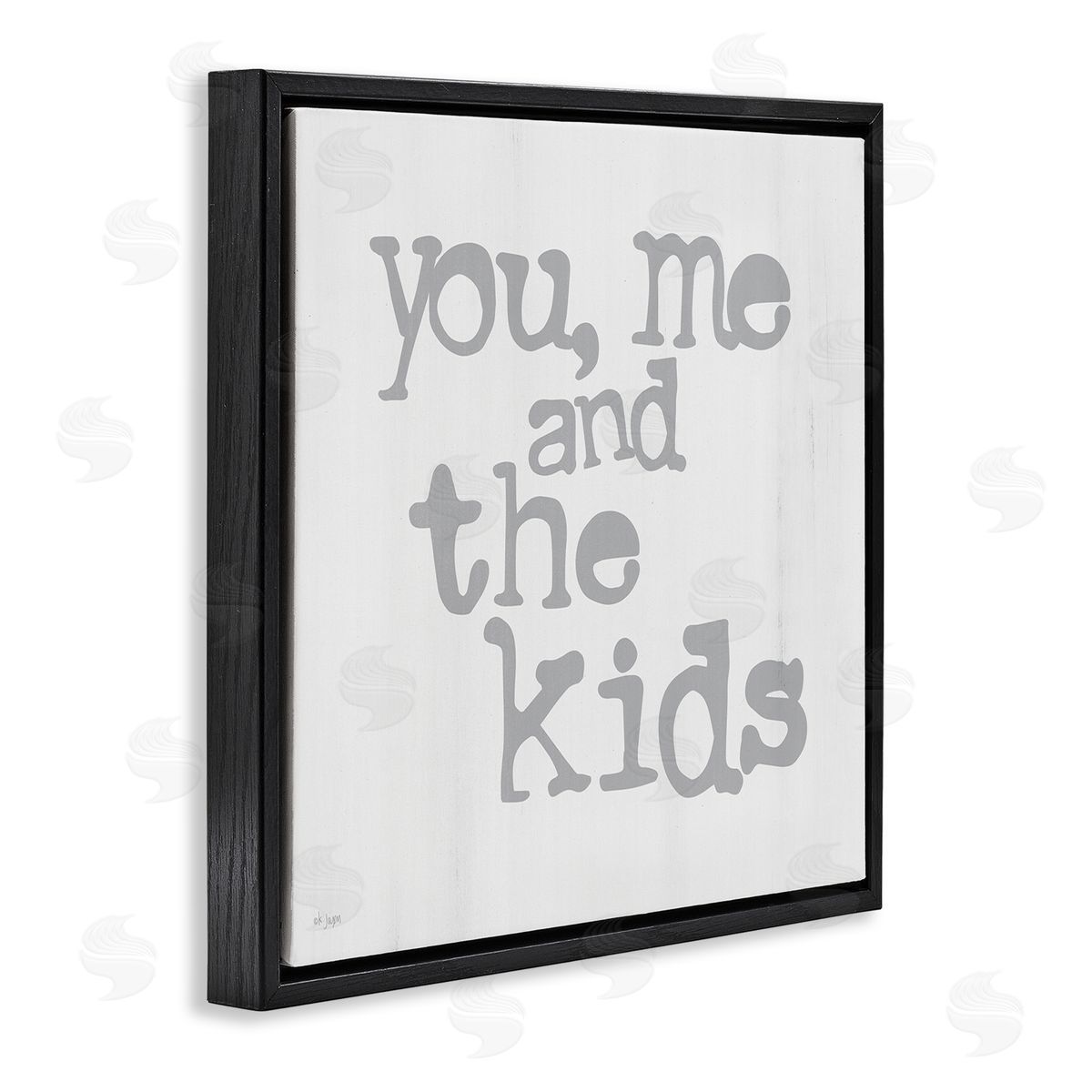 You Me and The Kids Phrase Black Floating Frame Canvas Wall Art, Home Decor by JAXN BLVD