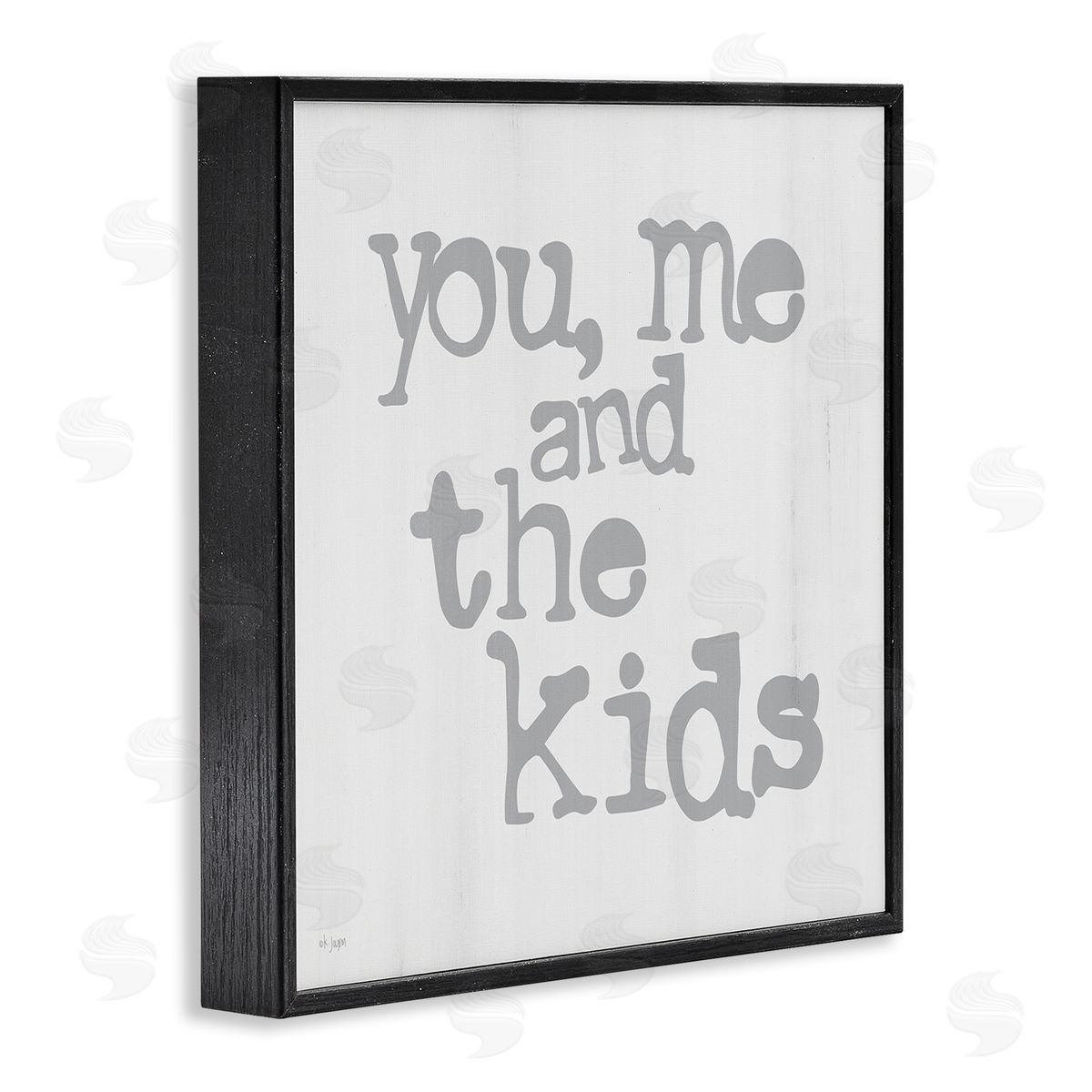 You Me and The Kids Phrase Black Frame Print Wall Art, Home Decor by JAXN BLVD