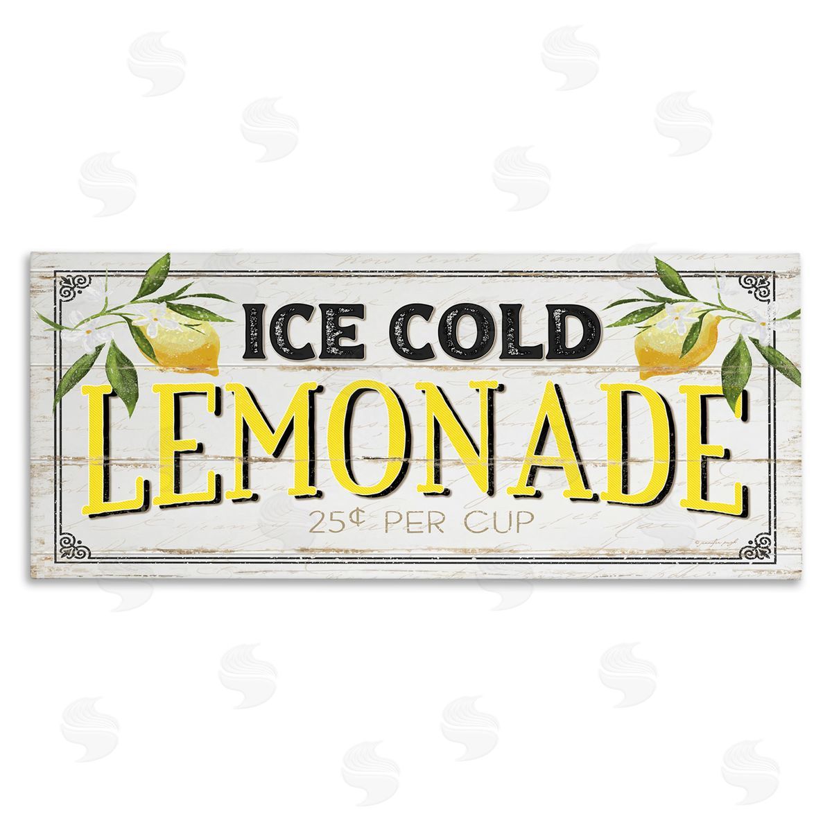 Ice Cold Lemonade Farmhouse Sign Canvas Wall Art, Home Decor by Jennifer Pugh