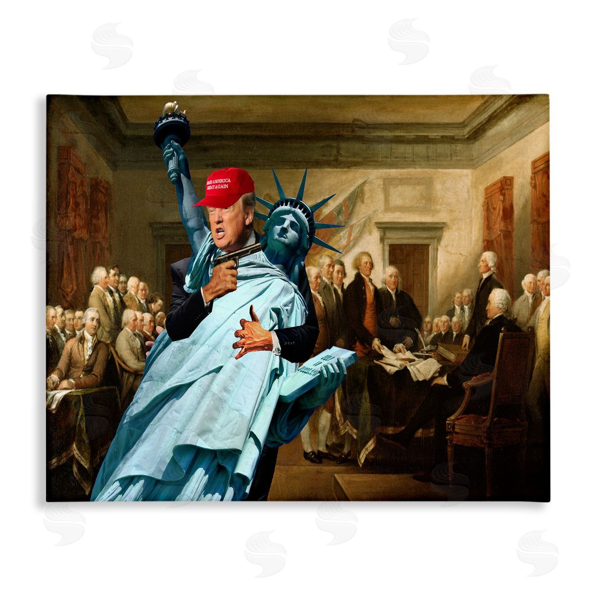 Liberty Threatened and Founding Fathers Canvas Wall Art, Home Decor by Barry Kite