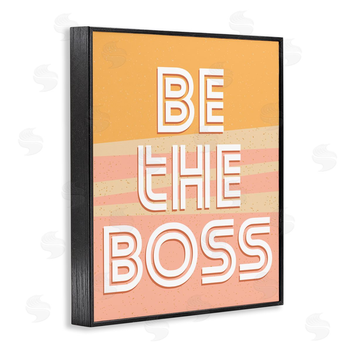 Be The Boss Quote Pink Black Frame Print Wall Art, Home Decor by Kim Allen