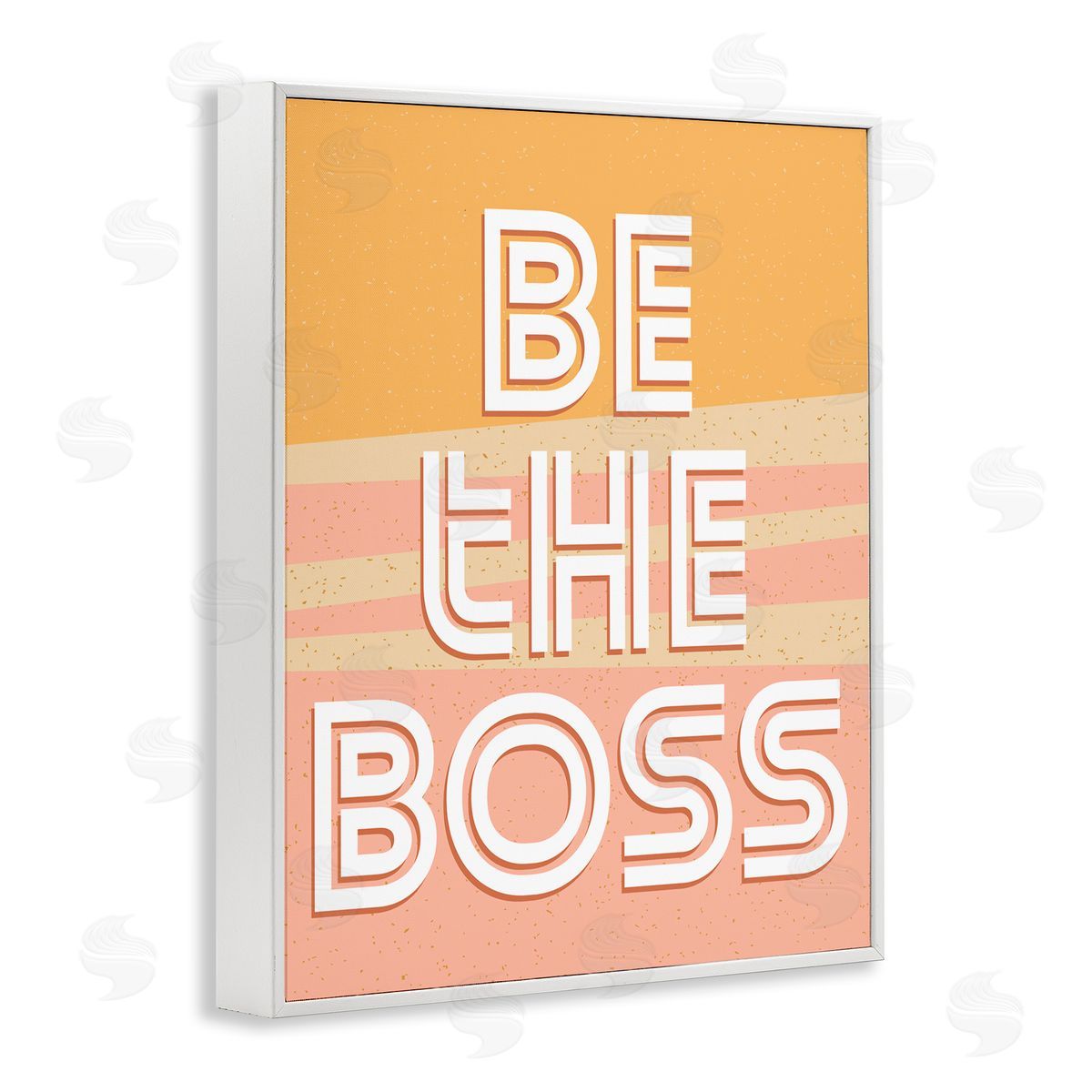 Be The Boss Quote Pink White Frame Print Wall Art, Home Decor by Kim Allen