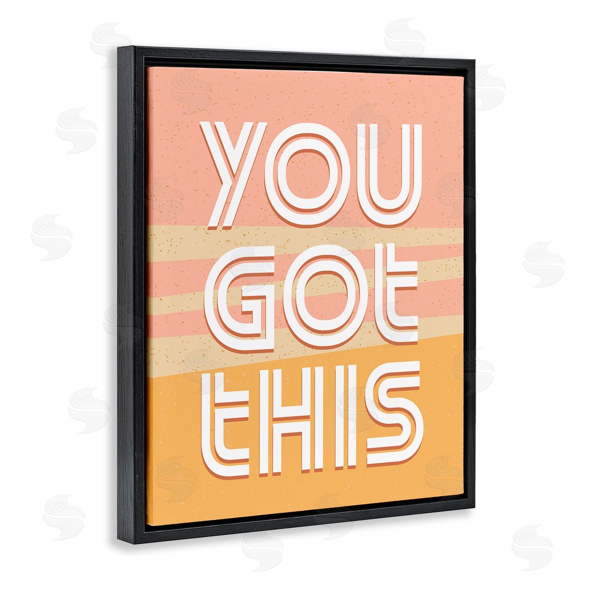 You Got This Quote Pink Black Floating Frame Canvas Wall Art, Home Decor by Kim Allen