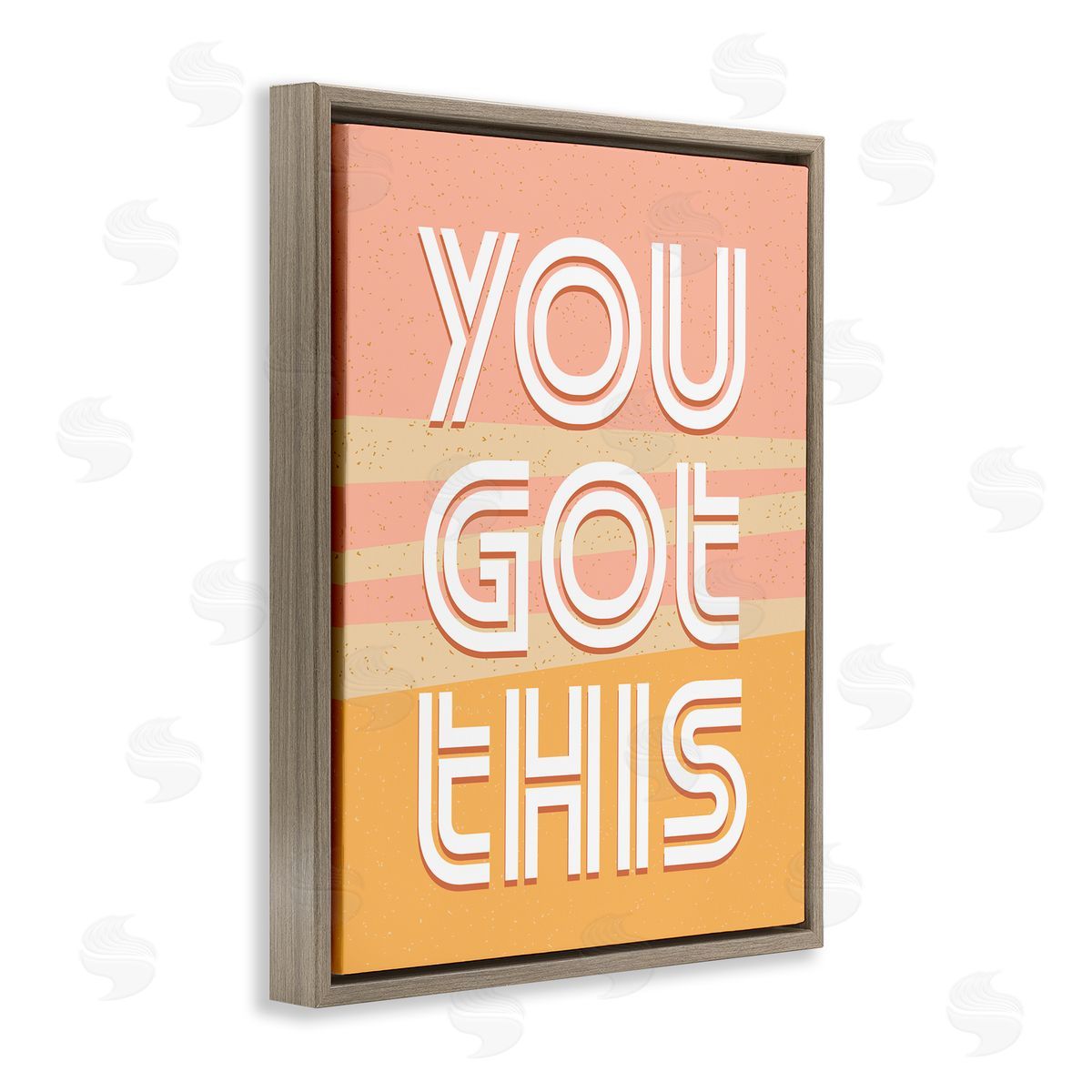 You Got This Quote Pink Brown Floating Frame Canvas Wall Art, Home Decor by Kim Allen