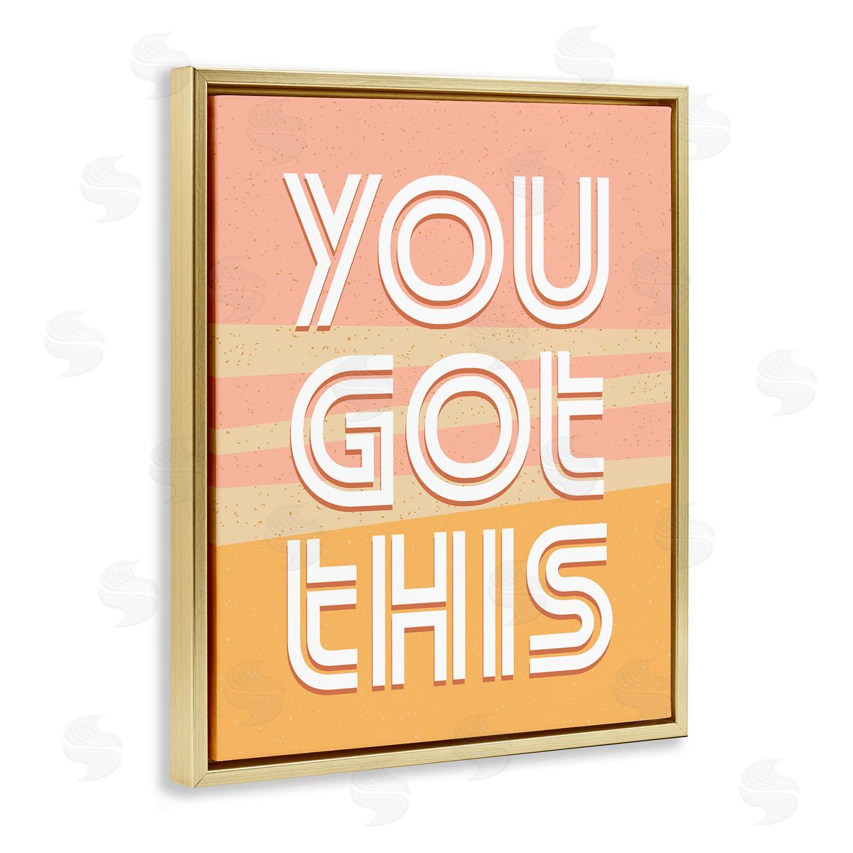 You Got This Quote Pink Gold Floating Frame Canvas Wall Art, Home Decor by Kim Allen
