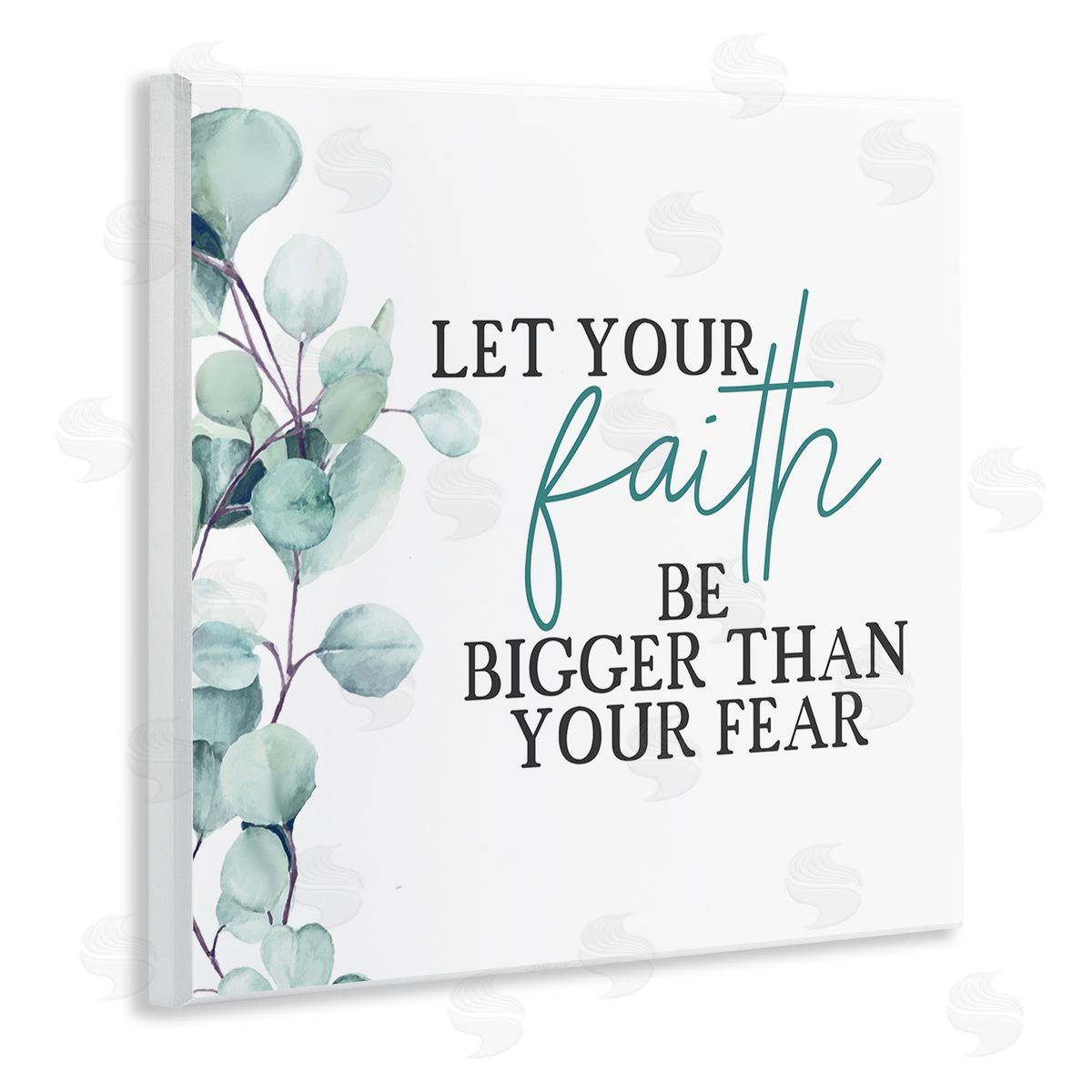 Faith Bigger Than Fear Green Wood Plaque Wall Art, Home Decor by Kim Allen