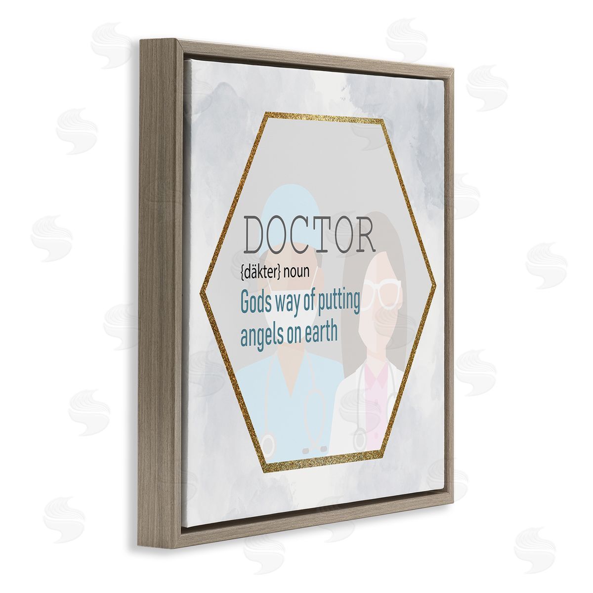 Doctor Definition Healthcare Angel Brown Floating Frame Canvas Wall Art, Home Decor by Kim Allen