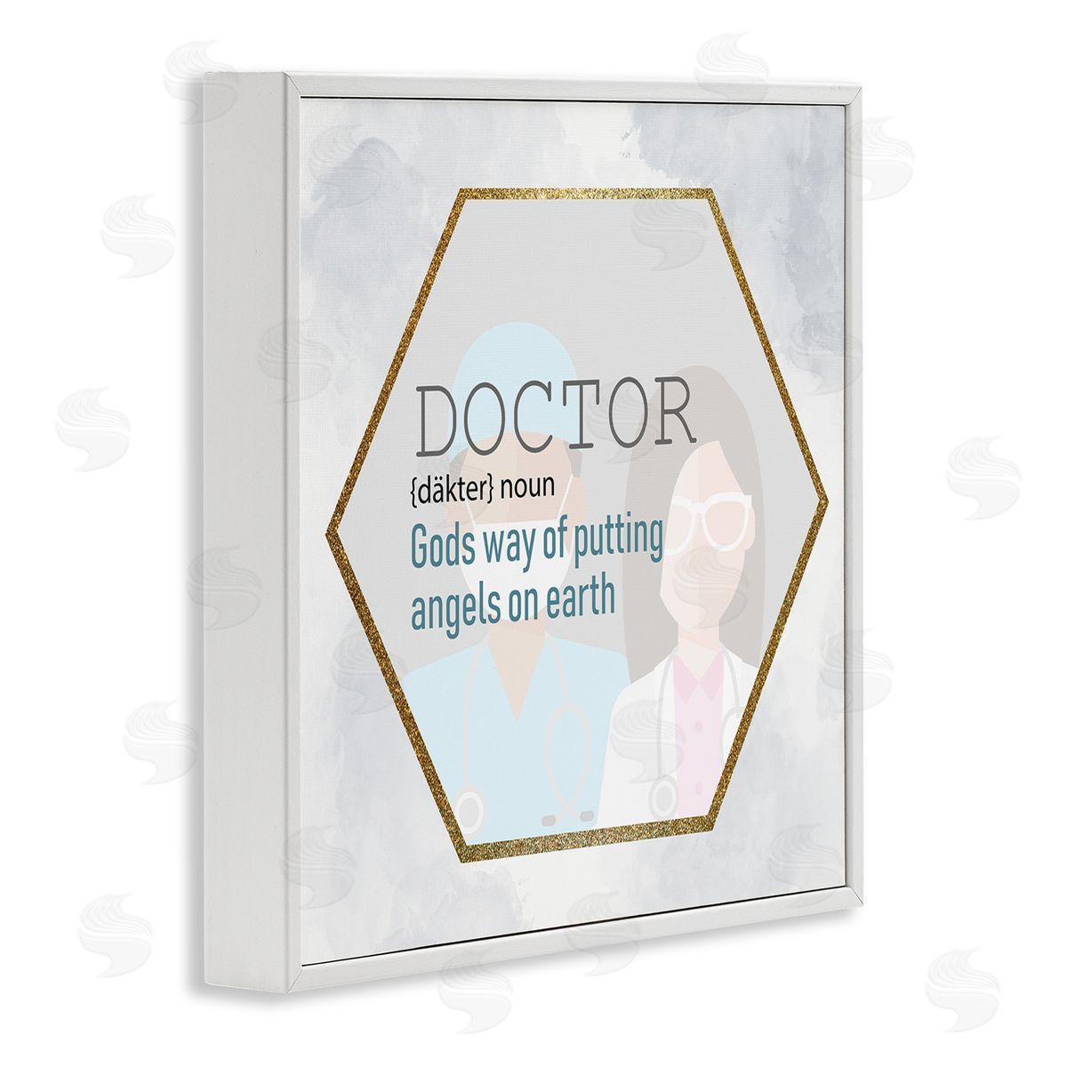 Doctor Definition Healthcare Angel White Frame Print Wall Art, Home Decor by Kim Allen