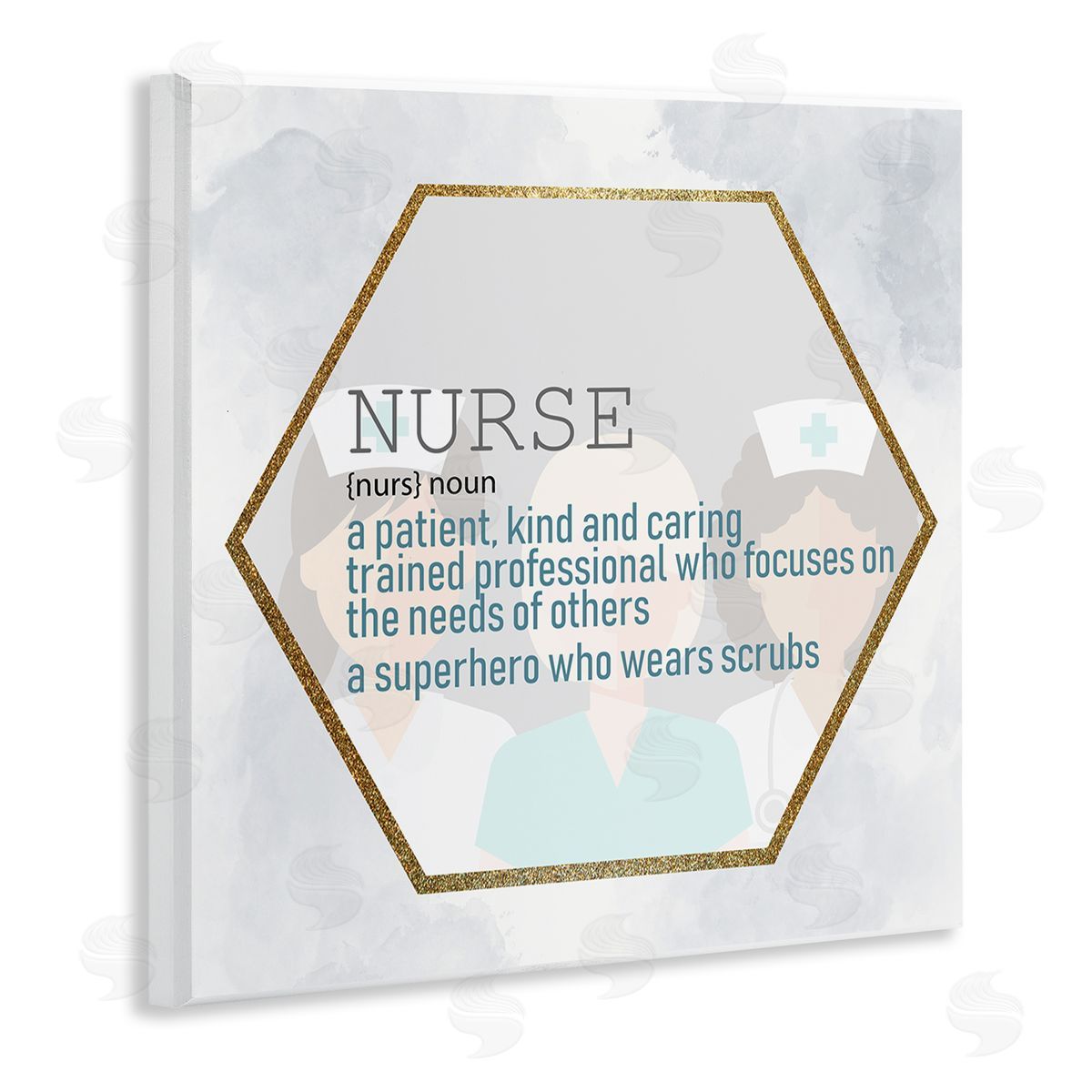 Nurse Definition Superhero Scrubs Wood Plaque Wall Art, Home Decor by Kim Allen