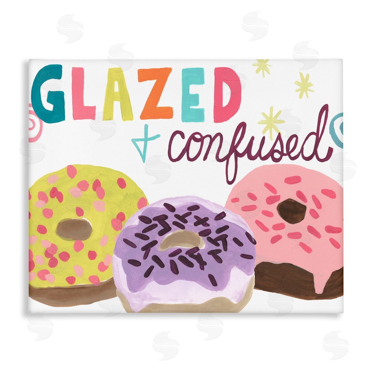 Glazed and Confused Donuts Canvas Wall Art, Home Decor by June Erica Vess