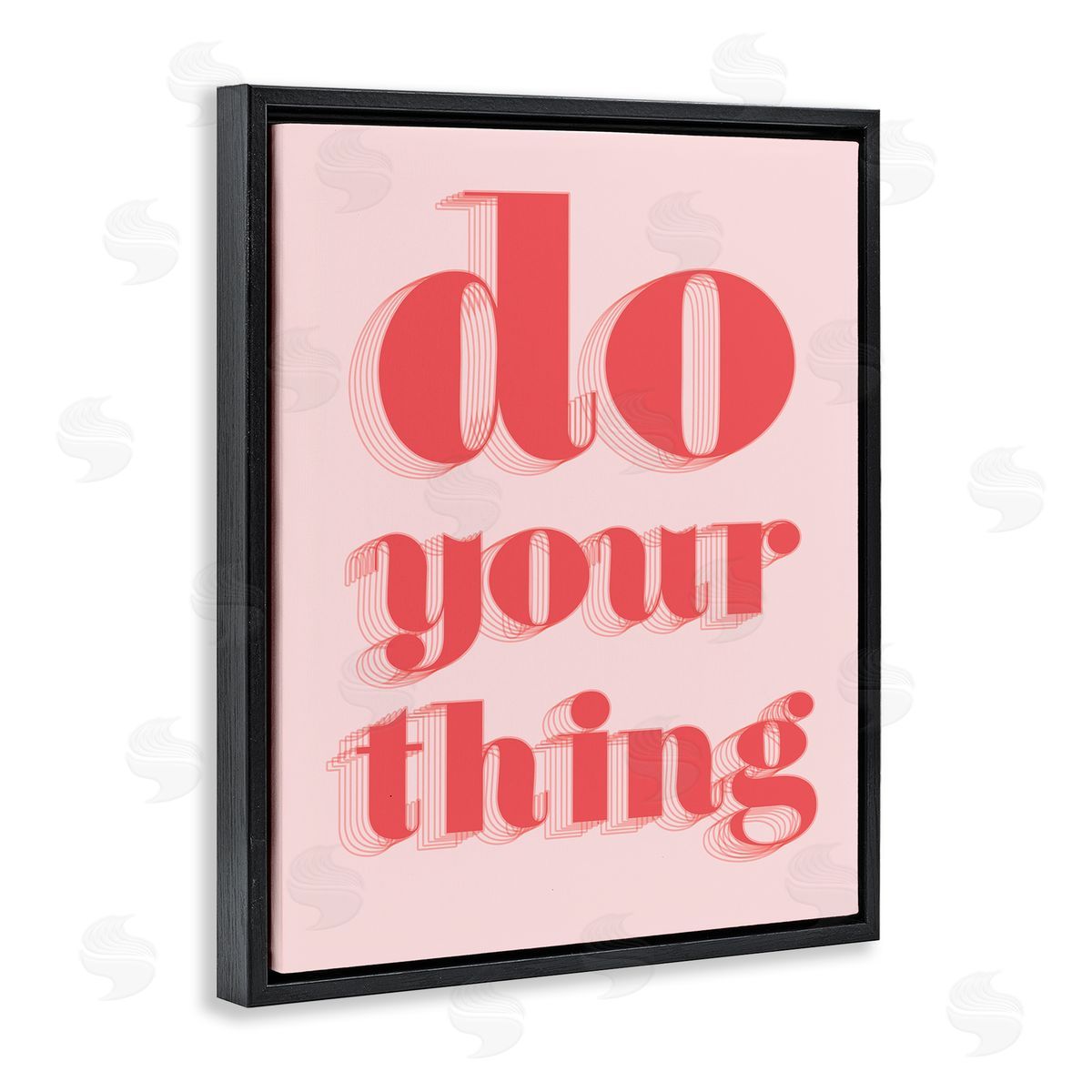 Do Your Thing Bold Pink Black Floating Frame Canvas Wall Art, Home Decor by Stupell Studio