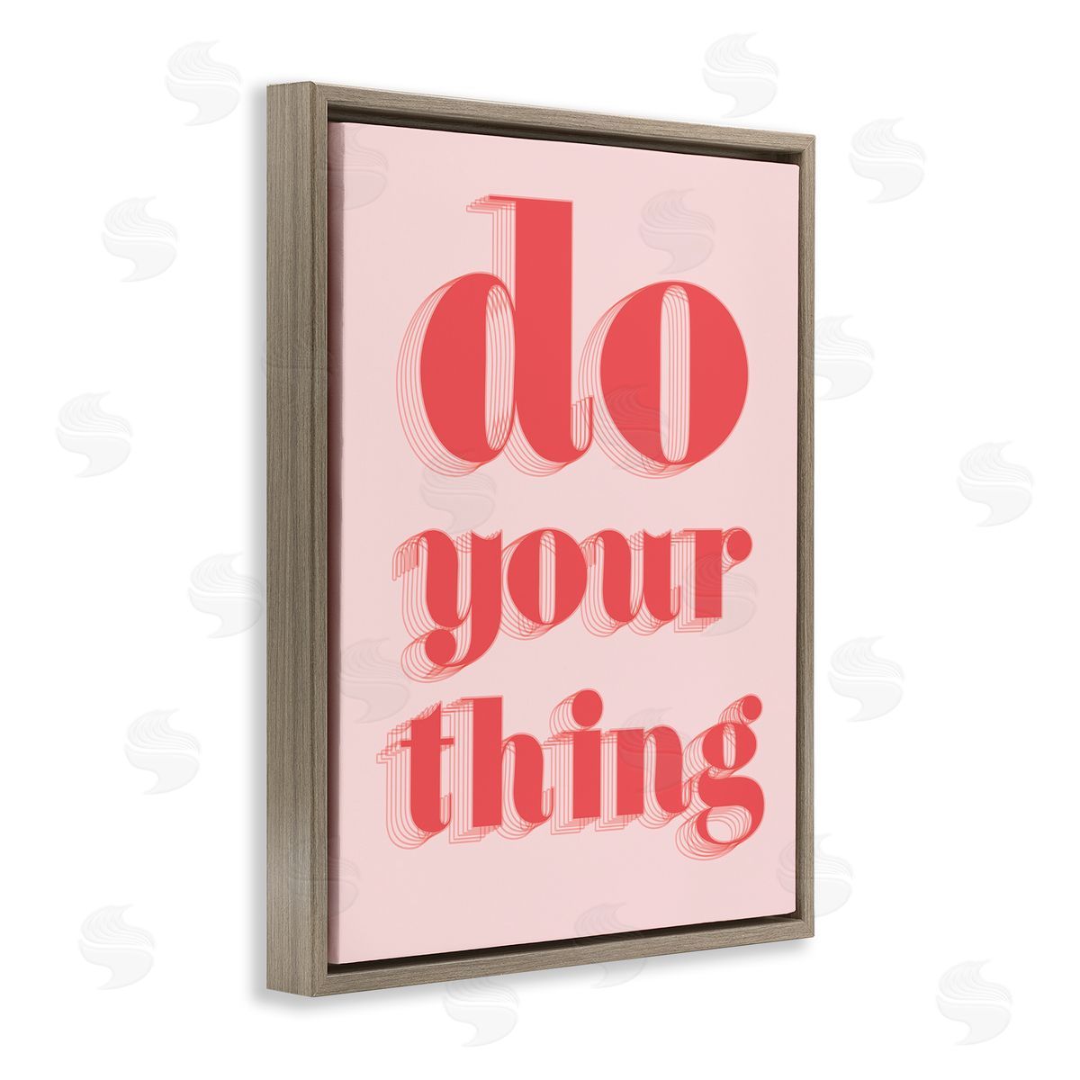 Do Your Thing Bold Pink Brown Floating Frame Canvas Wall Art, Home Decor by Stupell Studio
