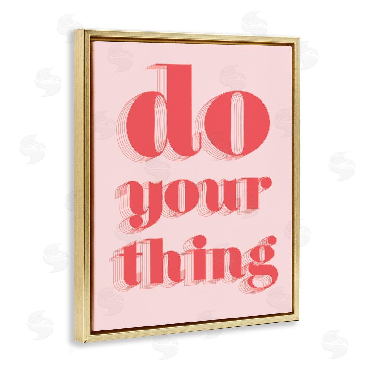 Do Your Thing Bold Pink Gold Floating Frame Canvas Wall Art, Home Decor by Stupell Studio