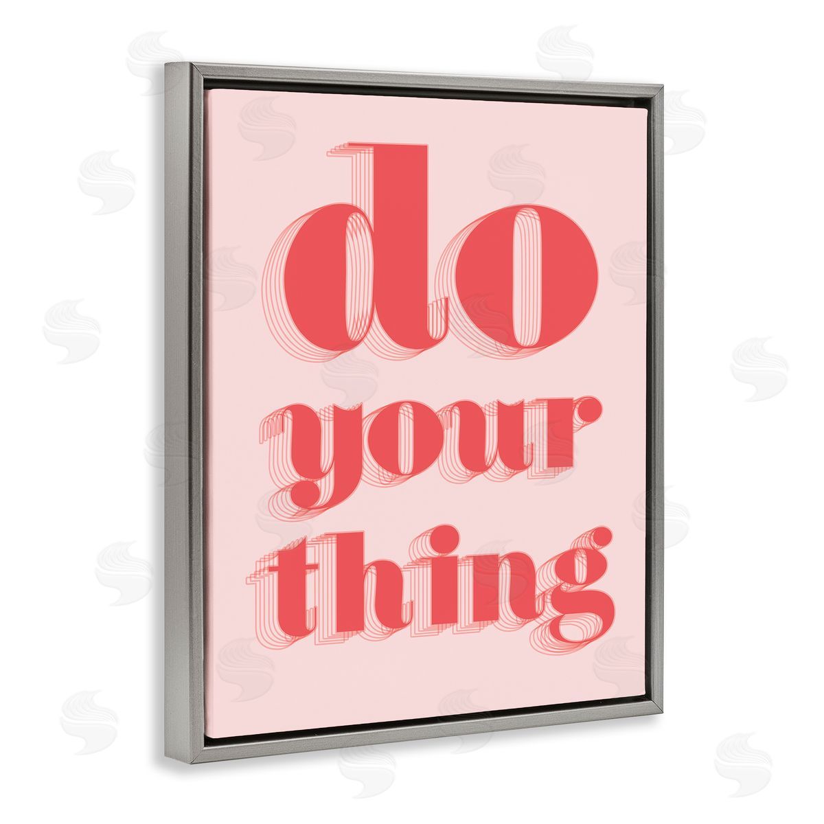 Do Your Thing Bold Pink Grey Floating Frame Canvas Wall Art, Home Decor by Stupell Studio
