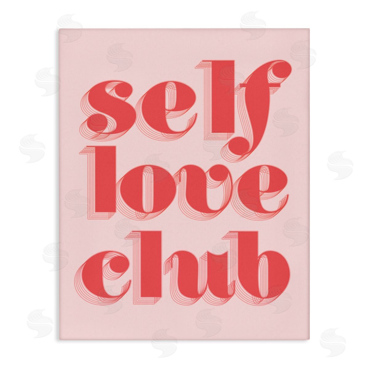Self Love Club Bold Pink Canvas Wall Art, Home Decor by Stupell Studio