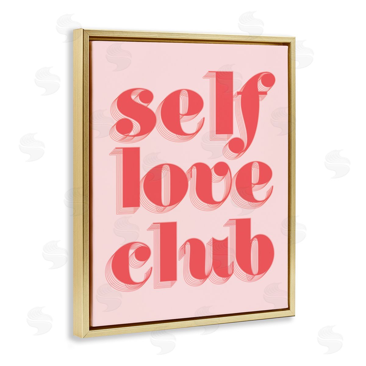 Self Love Club Bold Pink Gold Floating Frame Canvas Wall Art, Home Decor by Stupell Studio