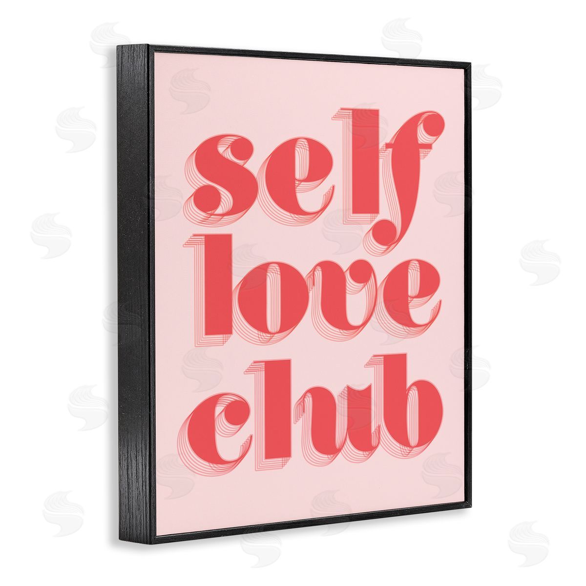 Self Love Club Bold Pink Black Frame Print Wall Art, Home Decor by Stupell Studio