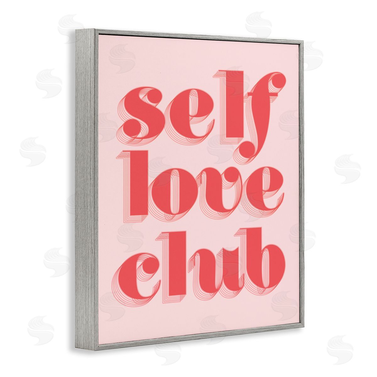 Self Love Club Bold Pink Grey Frame Print Wall Art, Home Decor by Stupell Studio