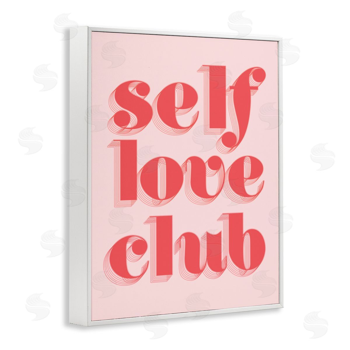 Self Love Club Bold Pink White Frame Print Wall Art, Home Decor by Stupell Studio