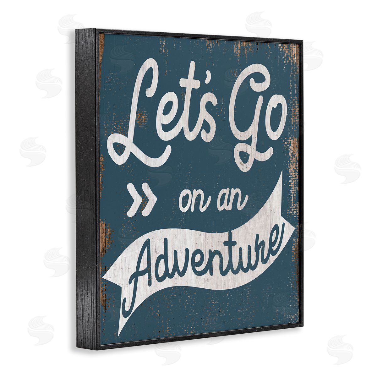Lets Go On An Adventure Blue Black Frame Print Wall Art, Home Decor by Stupell Studio
