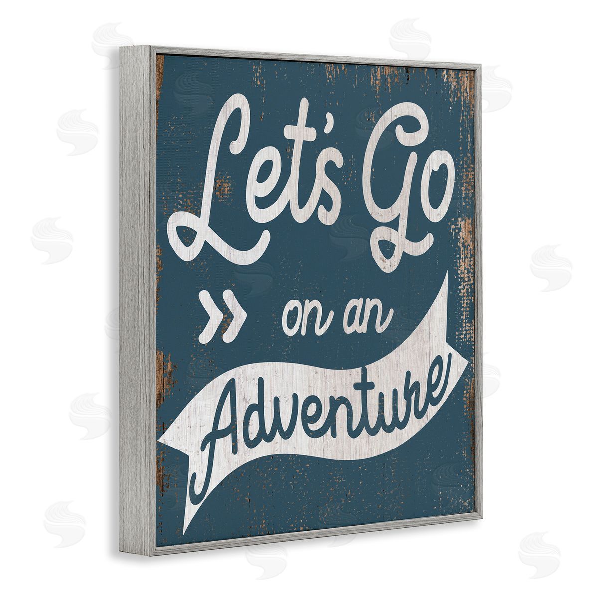 Lets Go On An Adventure Blue Grey Frame Print Wall Art, Home Decor by Stupell Studio