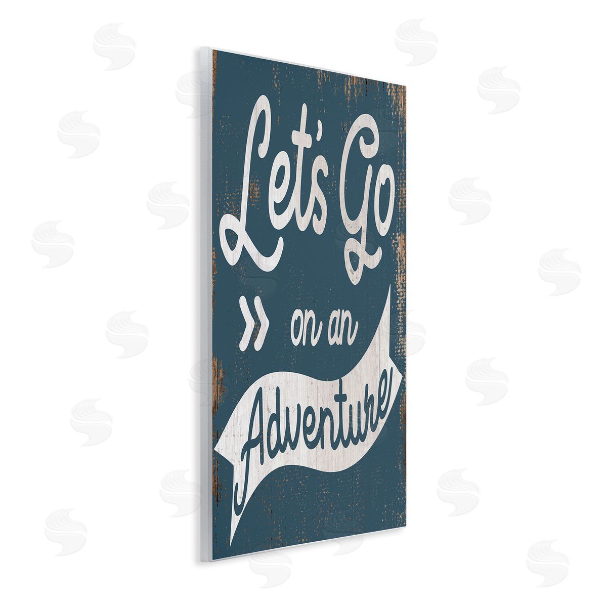 Lets Go On An Adventure Blue Wood Plaque Wall Art, Home Decor by Stupell Studio
