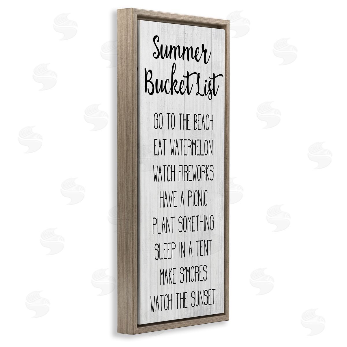 Summer Bucket List Casual Sign Brown Floating Frame Canvas Wall Art, Home Decor by Stupell Studio