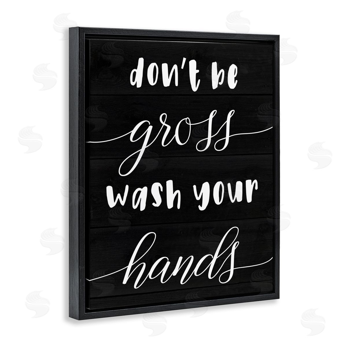 Don't Be Gross Wash Your Hands Black Floating Frame Canvas Wall Art, Home Decor by Stupell Studio