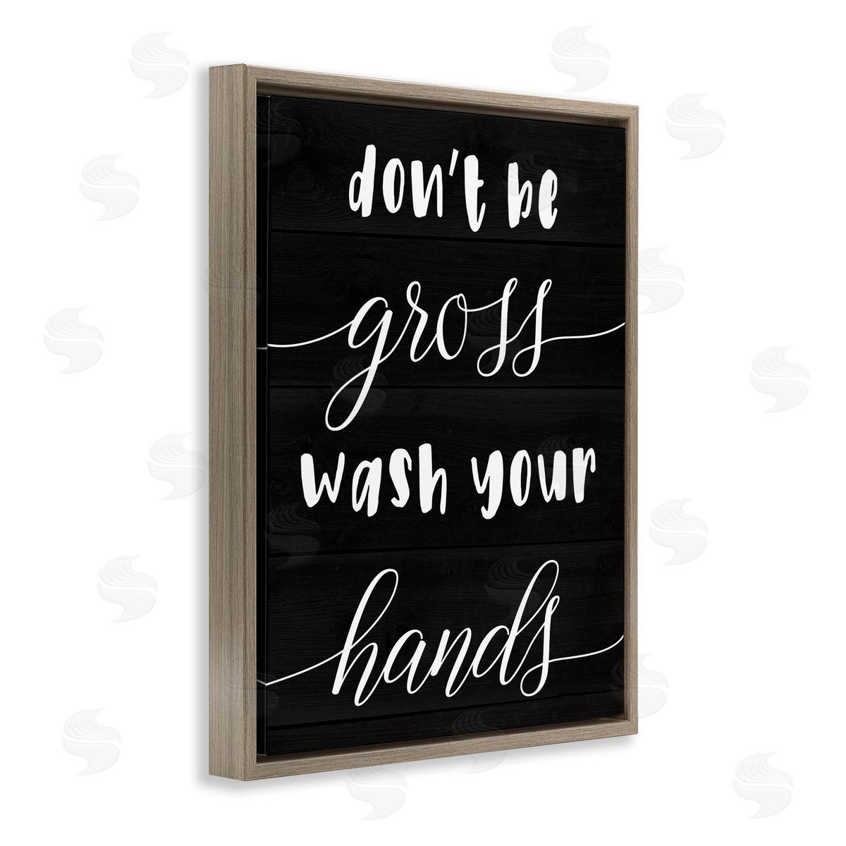 Don't Be Gross Wash Your Hands Brown Floating Frame Canvas Wall Art, Home Decor by Stupell Studio