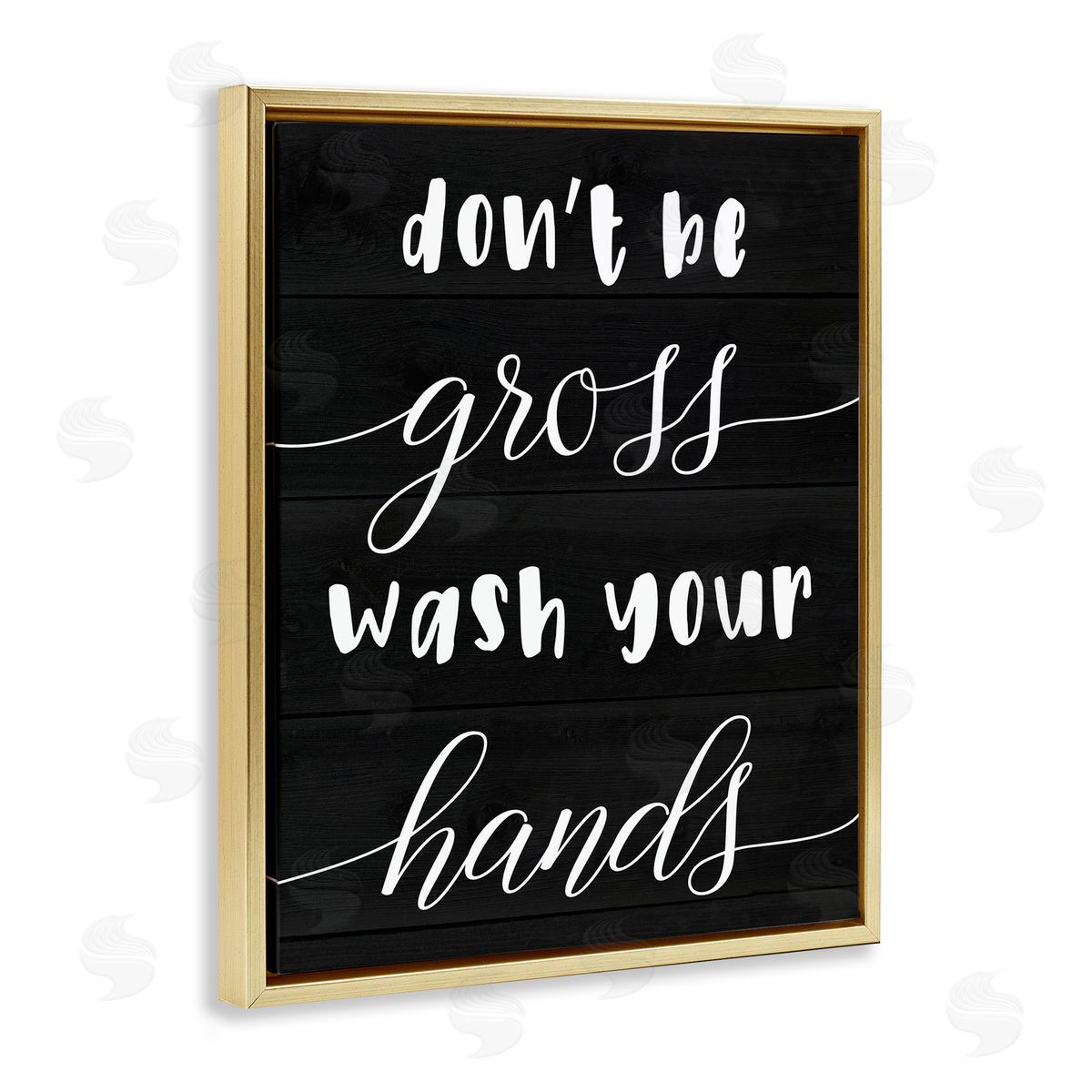 Don't Be Gross Wash Your Hands Gold Floating Frame Canvas Wall Art, Home Decor by Stupell Studio