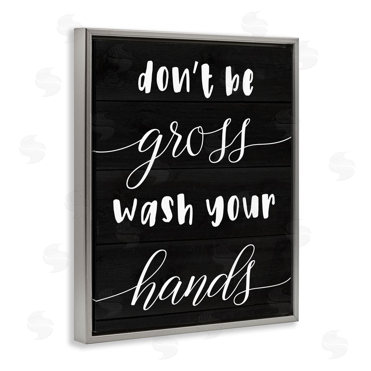 Don't Be Gross Wash Your Hands Grey Floating Frame Canvas Wall Art, Home Decor by Stupell Studio