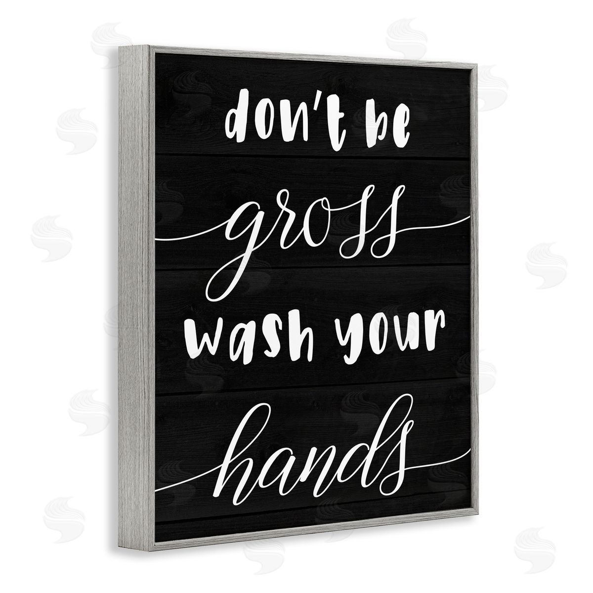 Don't Be Gross Wash Your Hands Grey Frame Print Wall Art, Home Decor by Stupell Studio