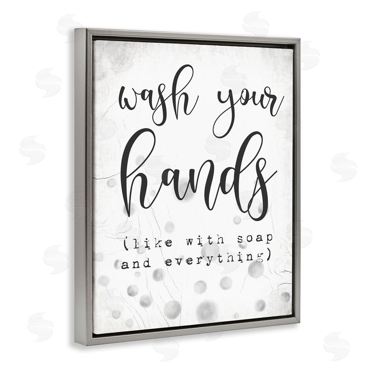 Sassy Wash Your Hands Grey Floating Frame Canvas Wall Art, Home Decor by Stupell Studio