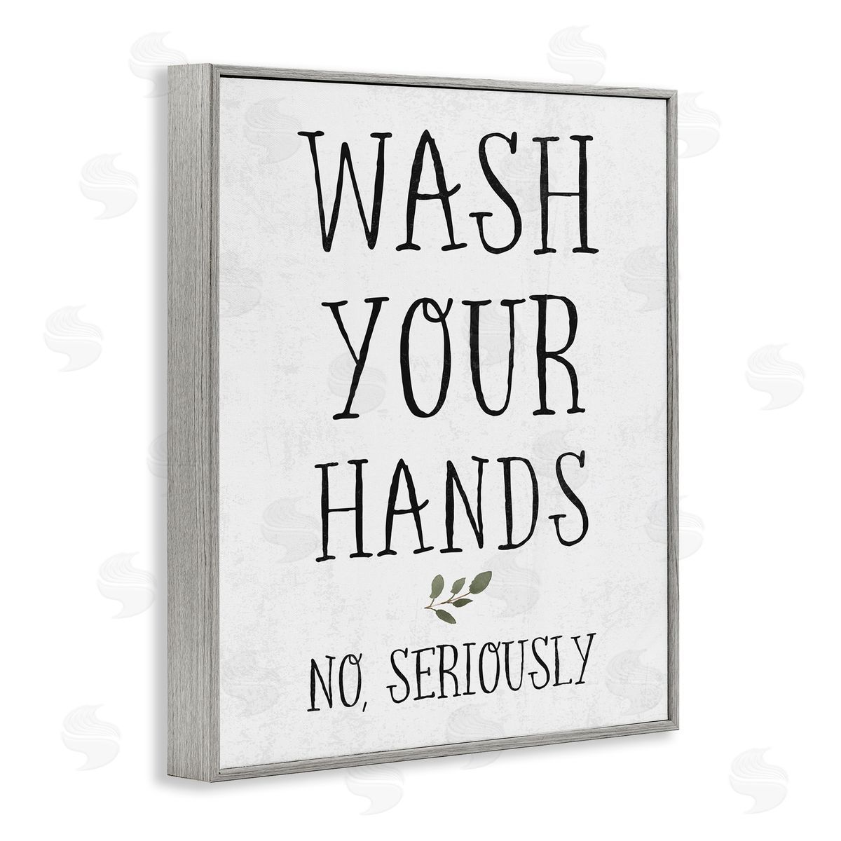 Wash Your Hands Seriously Grey Frame Print Wall Art, Home Decor by Stupell Studio