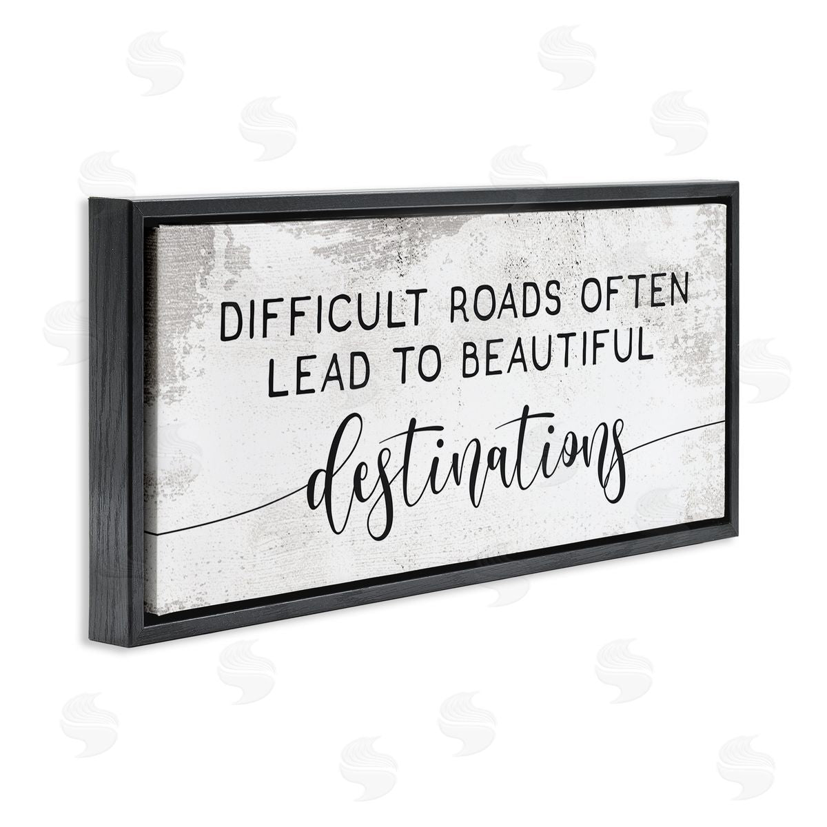 Difficult Roads to Beautiful Destinations Black Floating Frame Canvas Wall Art, Home Decor by Stupell Studio