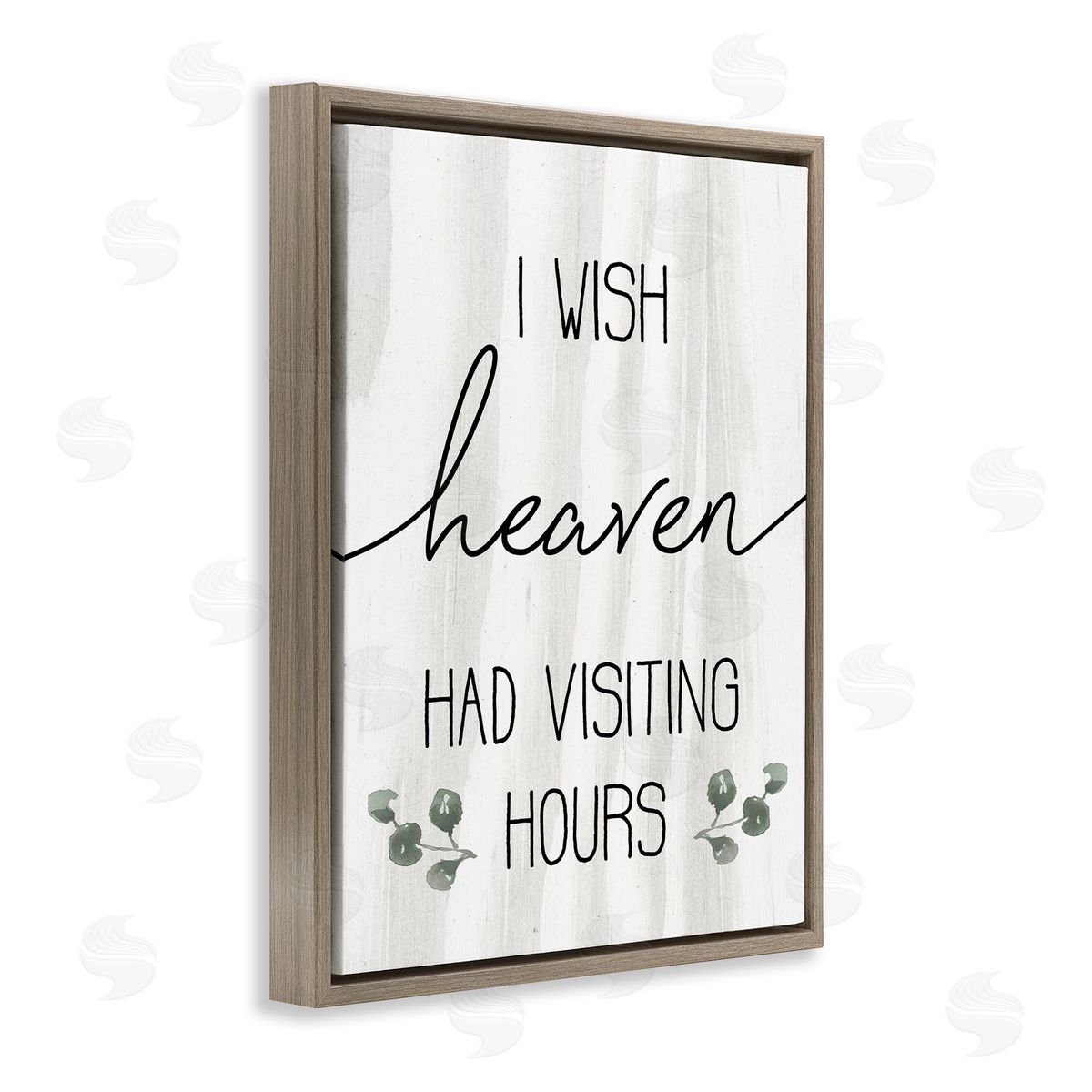 Wish Heaven Had Visiting Hours Brown Floating Frame Canvas Wall Art, Home Decor by Stupell Studio